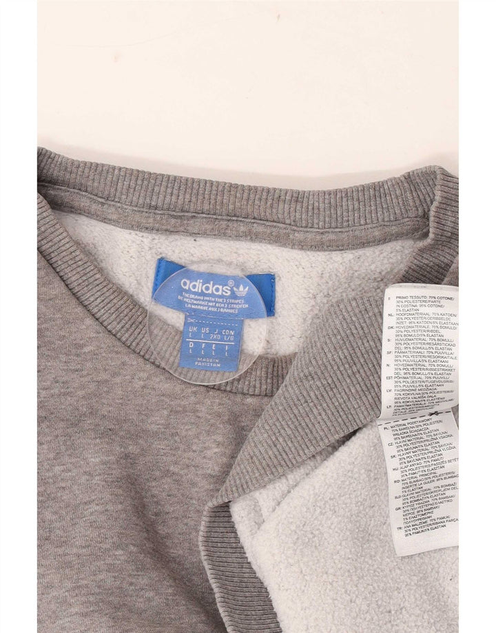 Adidas moletom masculino jumper grande algodão manchado cinza