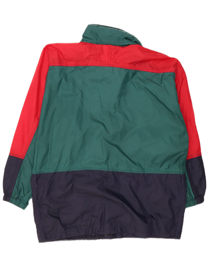 Jaqueta de chuva masculina superdimensionada K-Way UK 40 grande poliamida colorblock verde