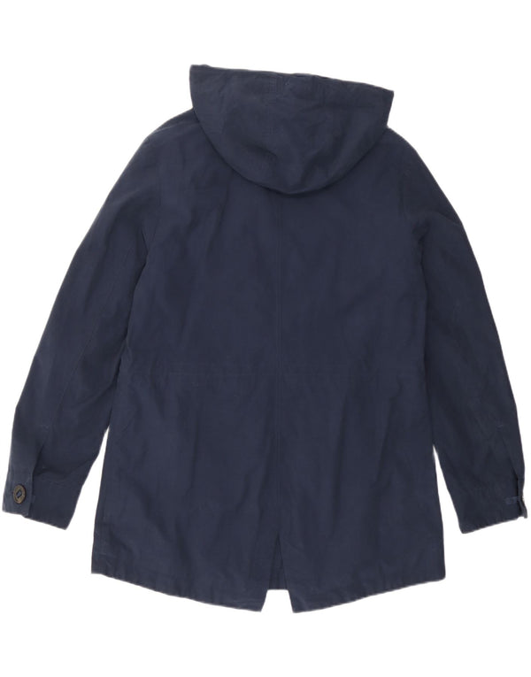 Jaqueta utilitária feminina com capuz Marks & Spencer Reino Unido 12 algodão azul marinho médio