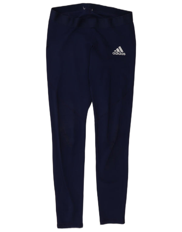 Leggings Adidas Femininas UK 14 Médio Azul Marinho