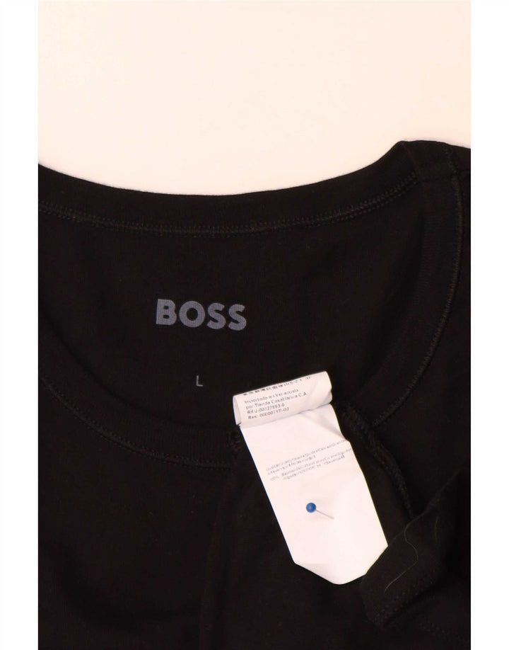 Camiseta feminina Hugo Boss grande algodão preto