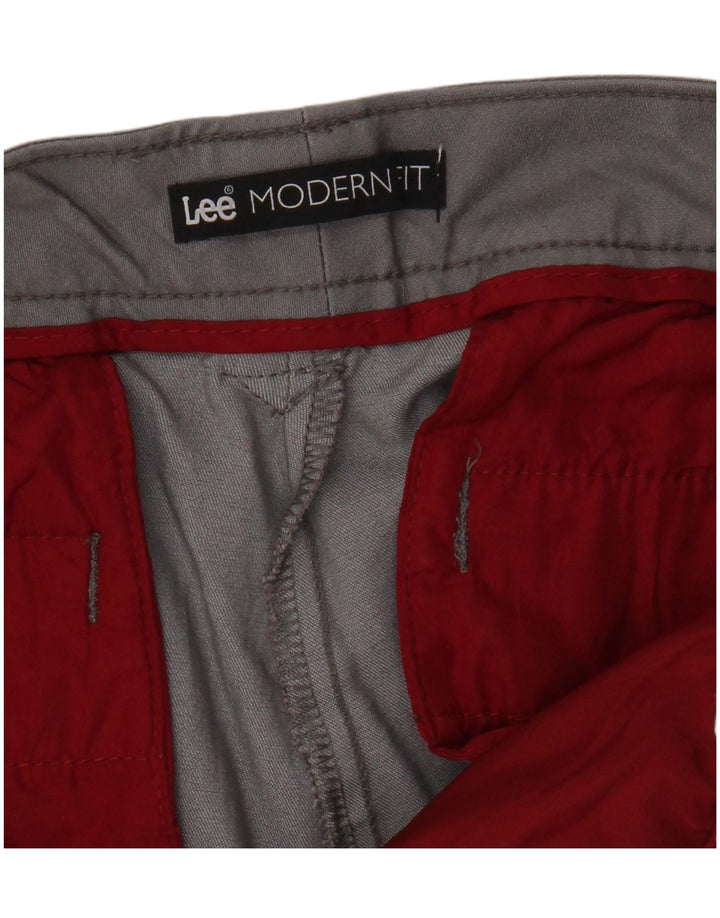 Lee Womens Modern Fit Straight Chino Calças W34 L27 Cinza