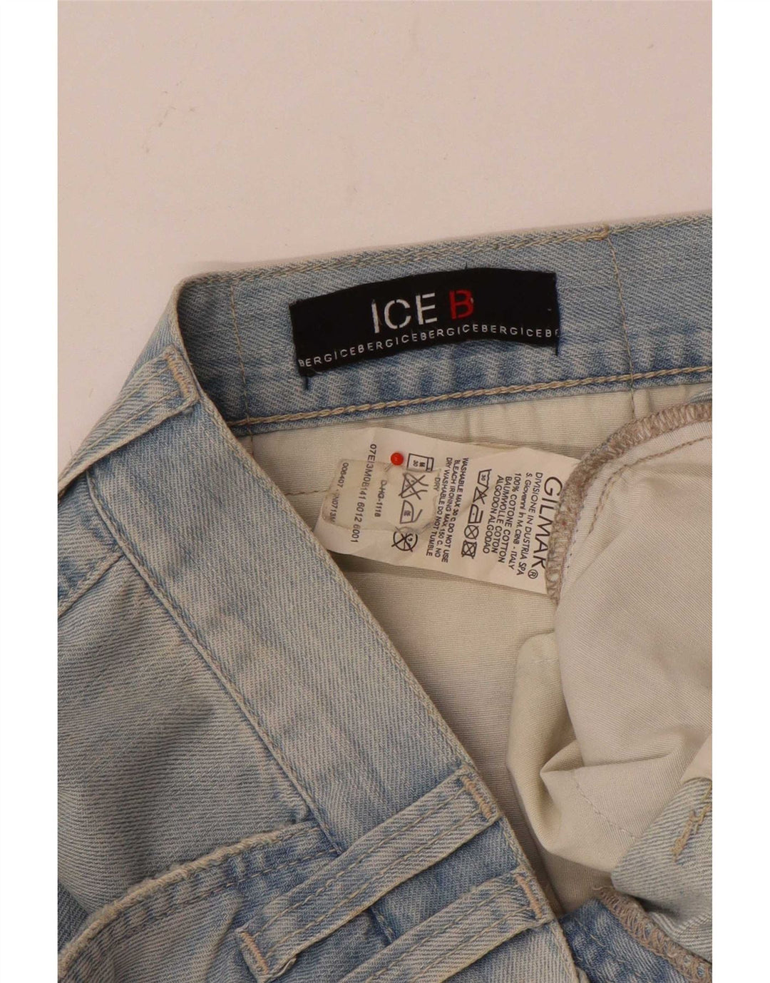 Shorts jeans cargo masculino Iceberg W36 grande algodão azul