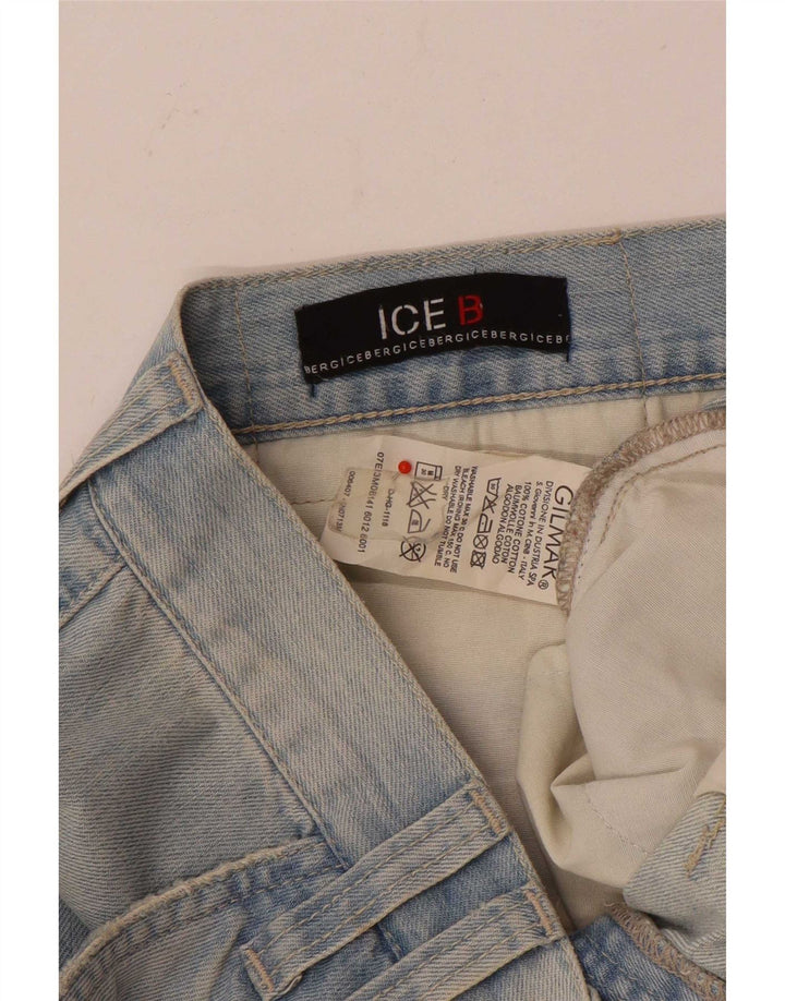 Shorts jeans cargo masculino Iceberg W36 grande algodão azul