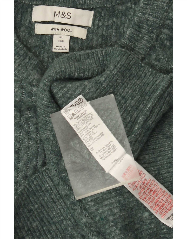 Suéter masculino Marks & Spencer com gola redonda XL verde acrílico