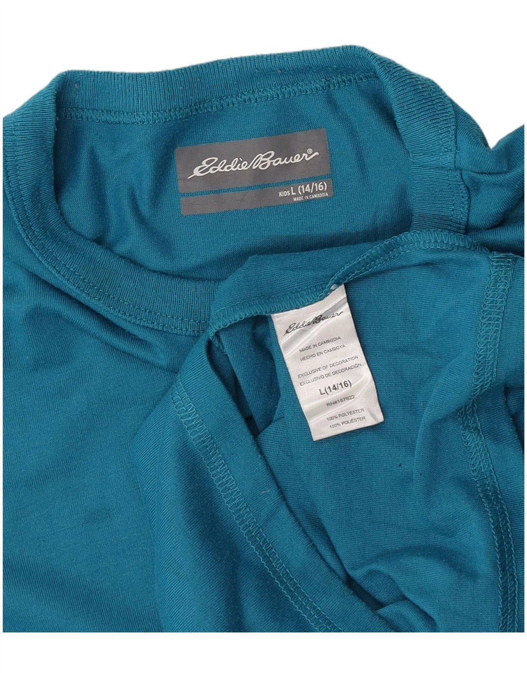 Camiseta Eddie Bauer Boys Top 14-15 Anos Grande Azul Poliéster