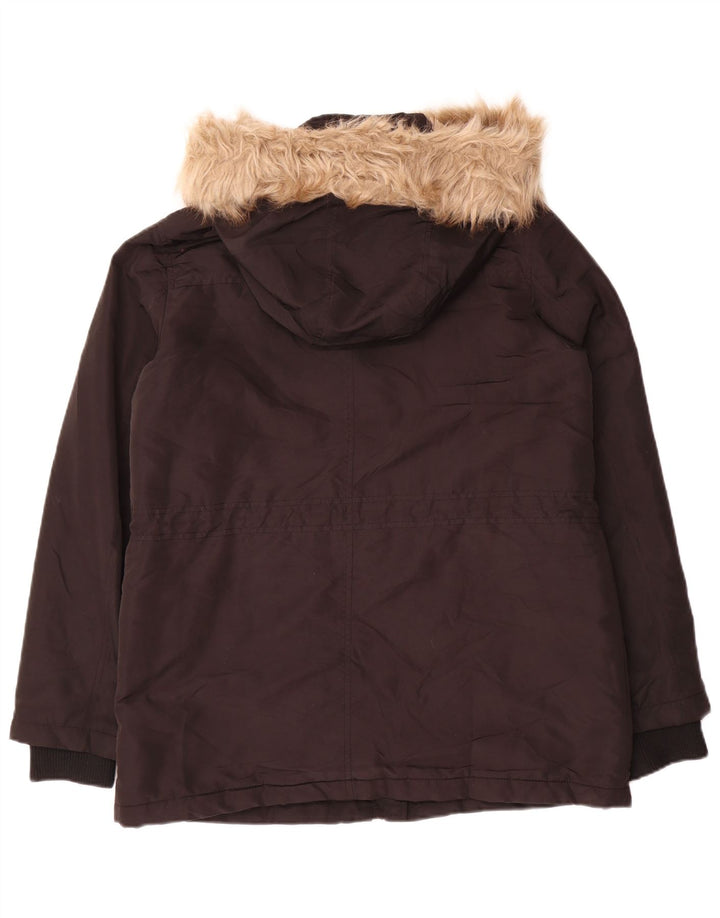 Jaqueta Parka Feminina Oasis com Capuz Reino Unido 14 Médio Preto