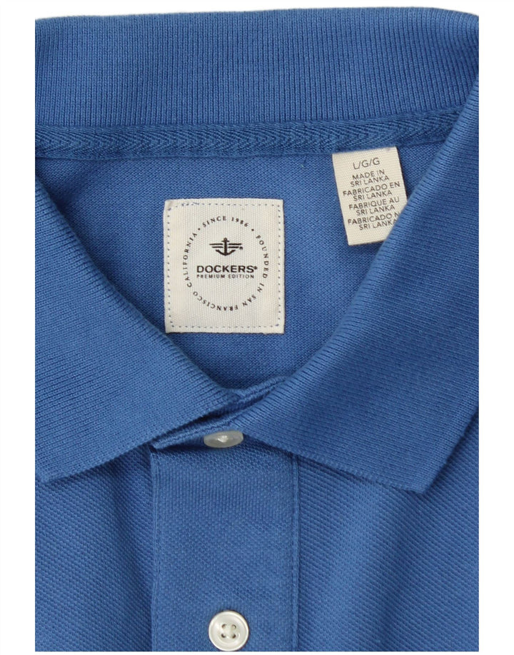 Camisa polo masculina DOCKERS grande algodão azul