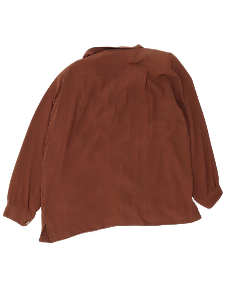 Camisa Vintage Feminina UK 12 Marrom Médio
