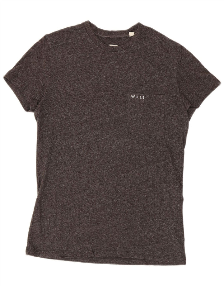 Camiseta masculina JACK WILLS pequena cinza manchada