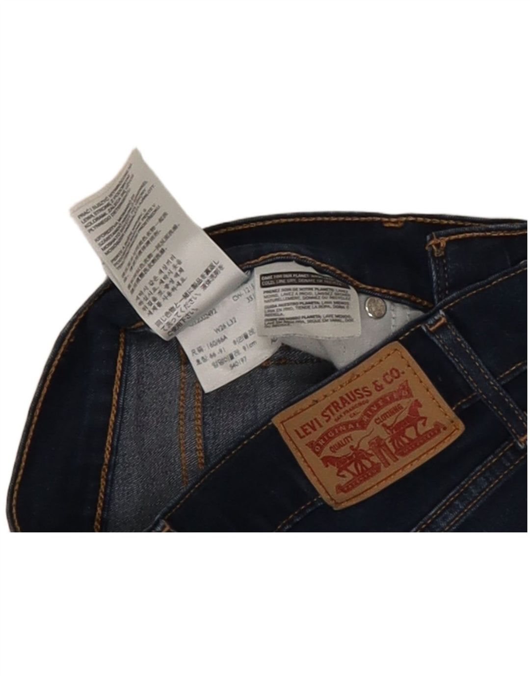 Calça jeans feminina Levi's 715 Bootcut W26 L27 azul marinho algodão