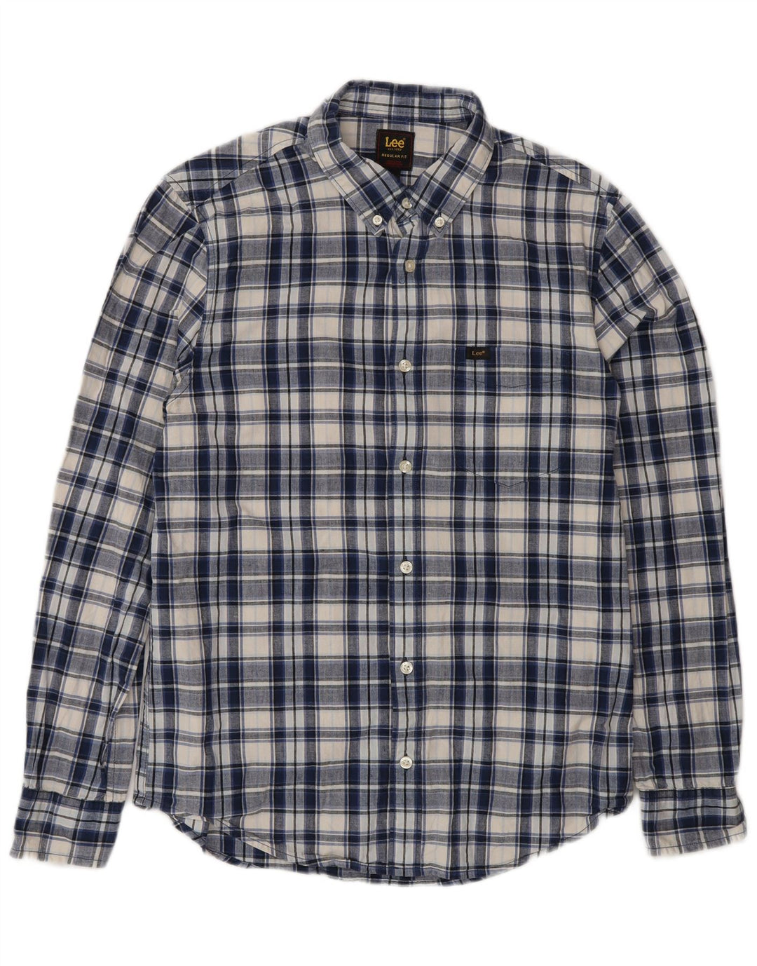 Camisa masculina Lee Regular Fit de algodão xadrez azul médio