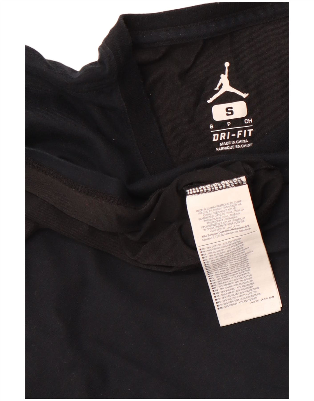 JORDAN Camiseta masculina gráfica top pequeno de algodão preto esportivo