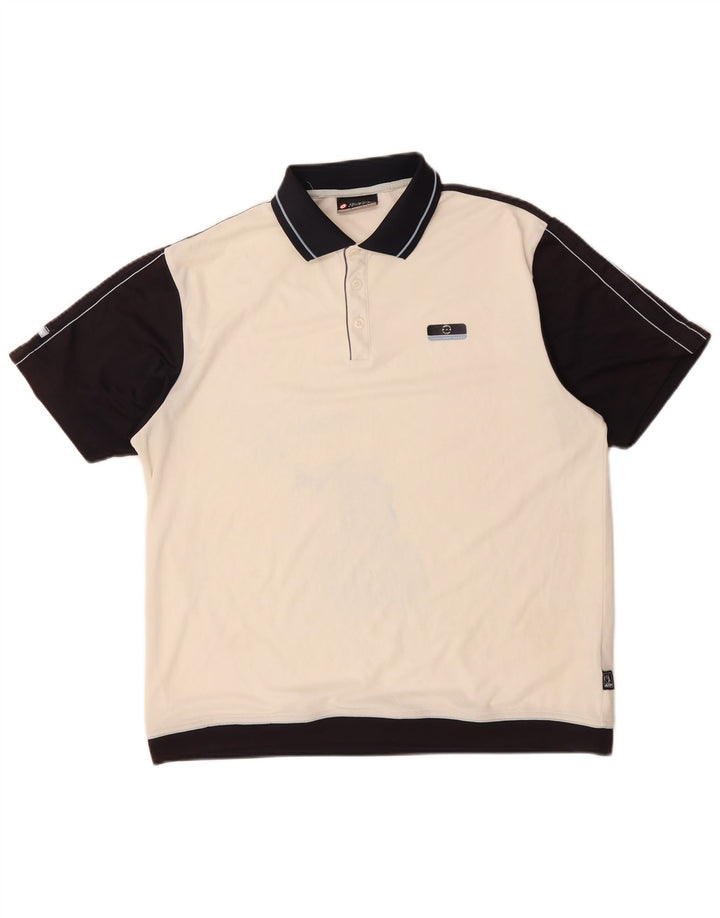 Camisa polo masculina Lotto grande bloco colorido branco