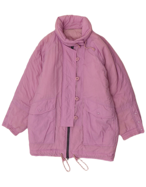 Casaco acolchoado oversized feminino vintage EU 38 poliamida roxa média