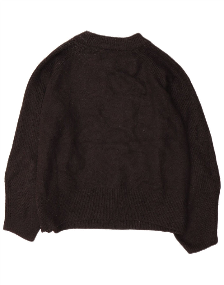 Suéter feminino Marks & Spencer grande com gola redonda Reino Unido 16 grande preto