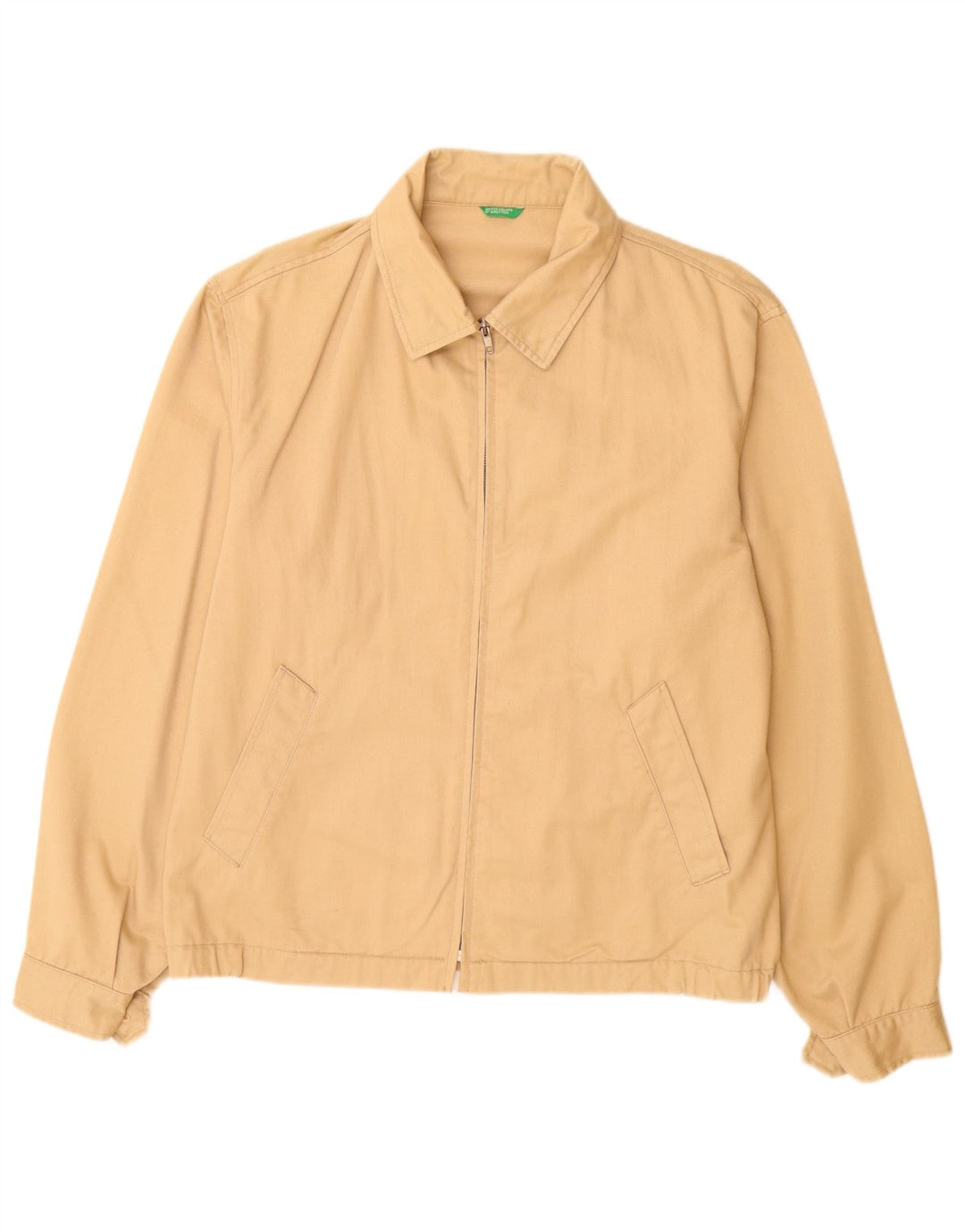Jaqueta bomber masculina Benetton UK 38 algodão bege médio