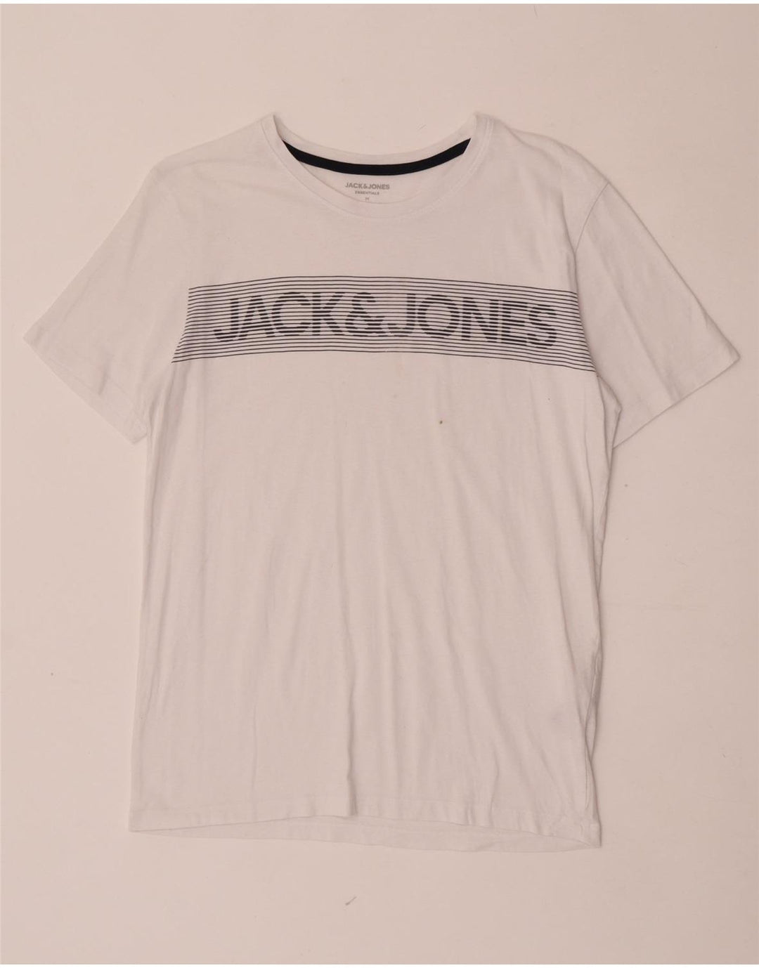 Camiseta gráfica masculina Jack & Jones Top médio algodão branco