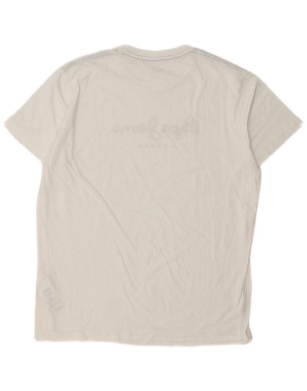 Camiseta masculina PEPE Jeans de ajuste regular com estampa gráfica grande de algodão branco