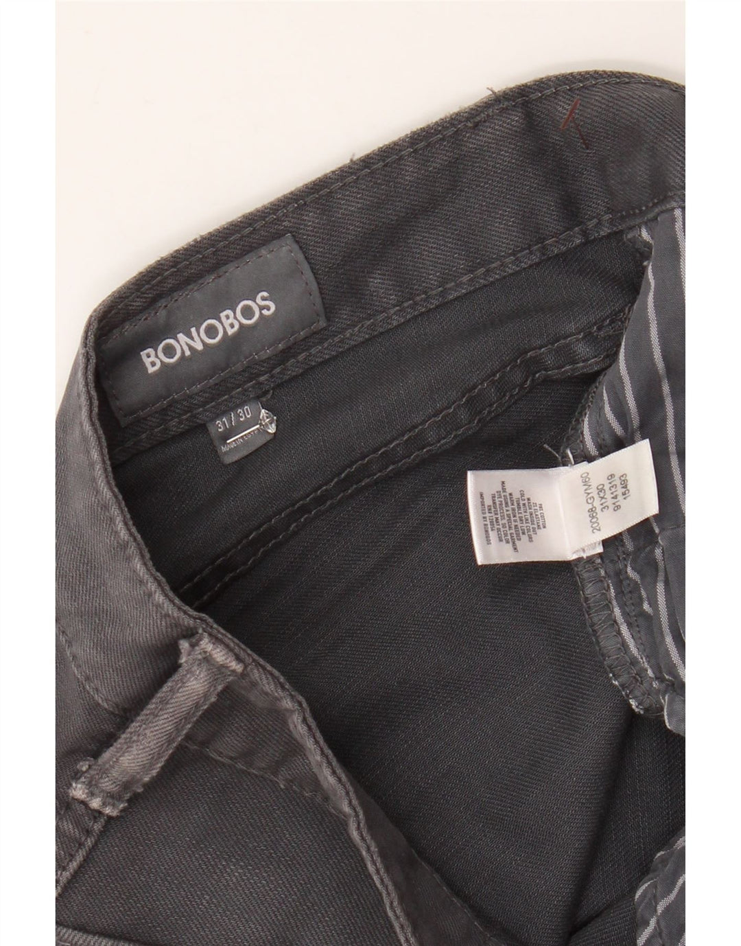 BONOBOS Mens Jeans Slim W31 L30 Algodão Cinza