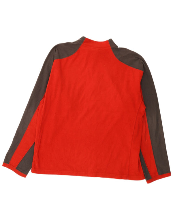 Suéter de lã masculino The North Face com zíper e gola grande em poliéster colorblock vermelho