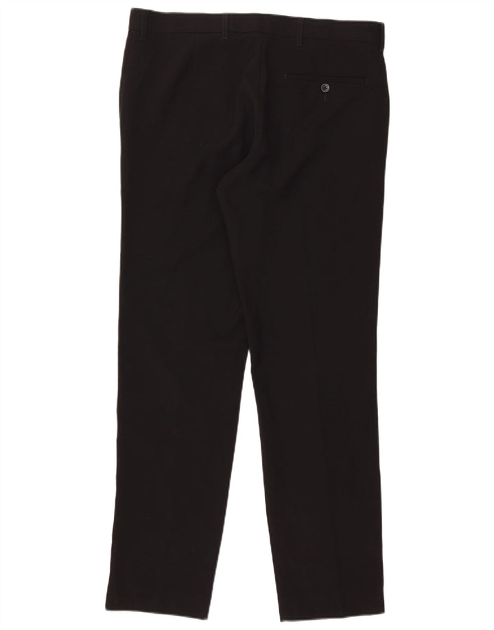 Calça Chino masculina Marks & Spencer sob medida W34 L31 poliéster preto