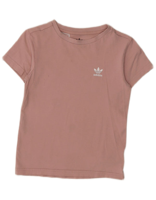 Camiseta Adidas Meninas 7-8 Anos Algodão Rosa