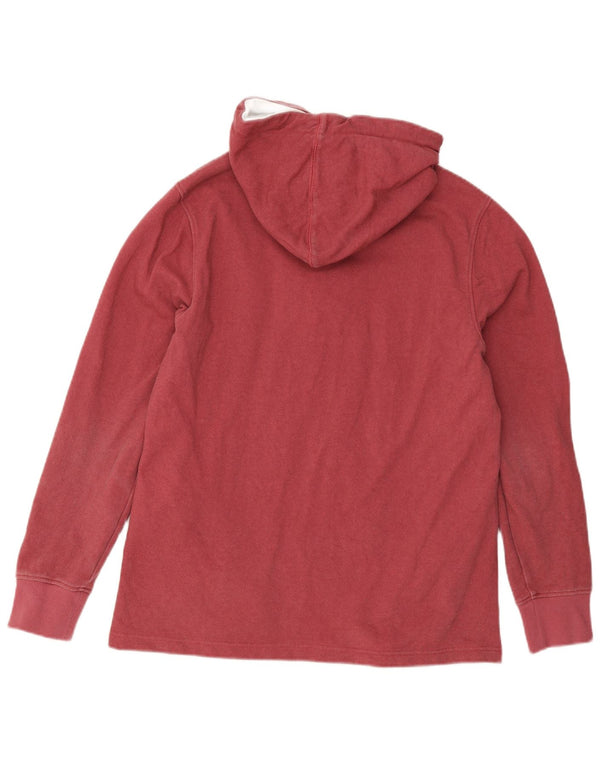 Crew Clothing Mens Zip Neck Hoodie Jumper Médio Algodão Borgonha