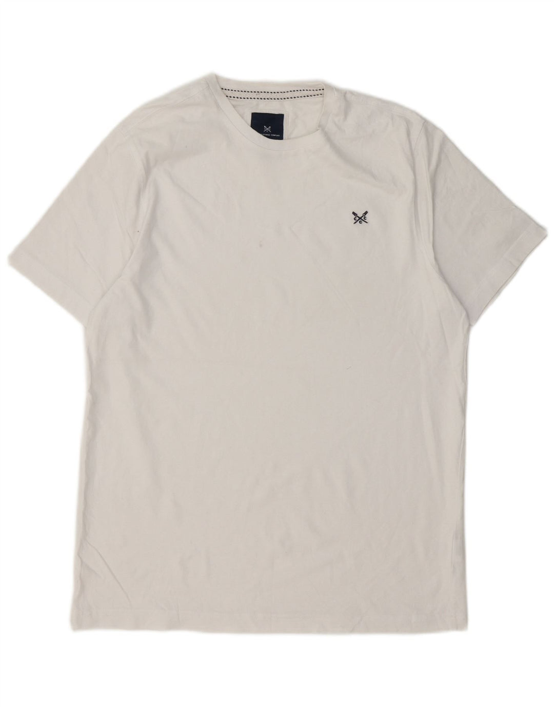 Camiseta masculina Crew Clothing Top grande algodão branco