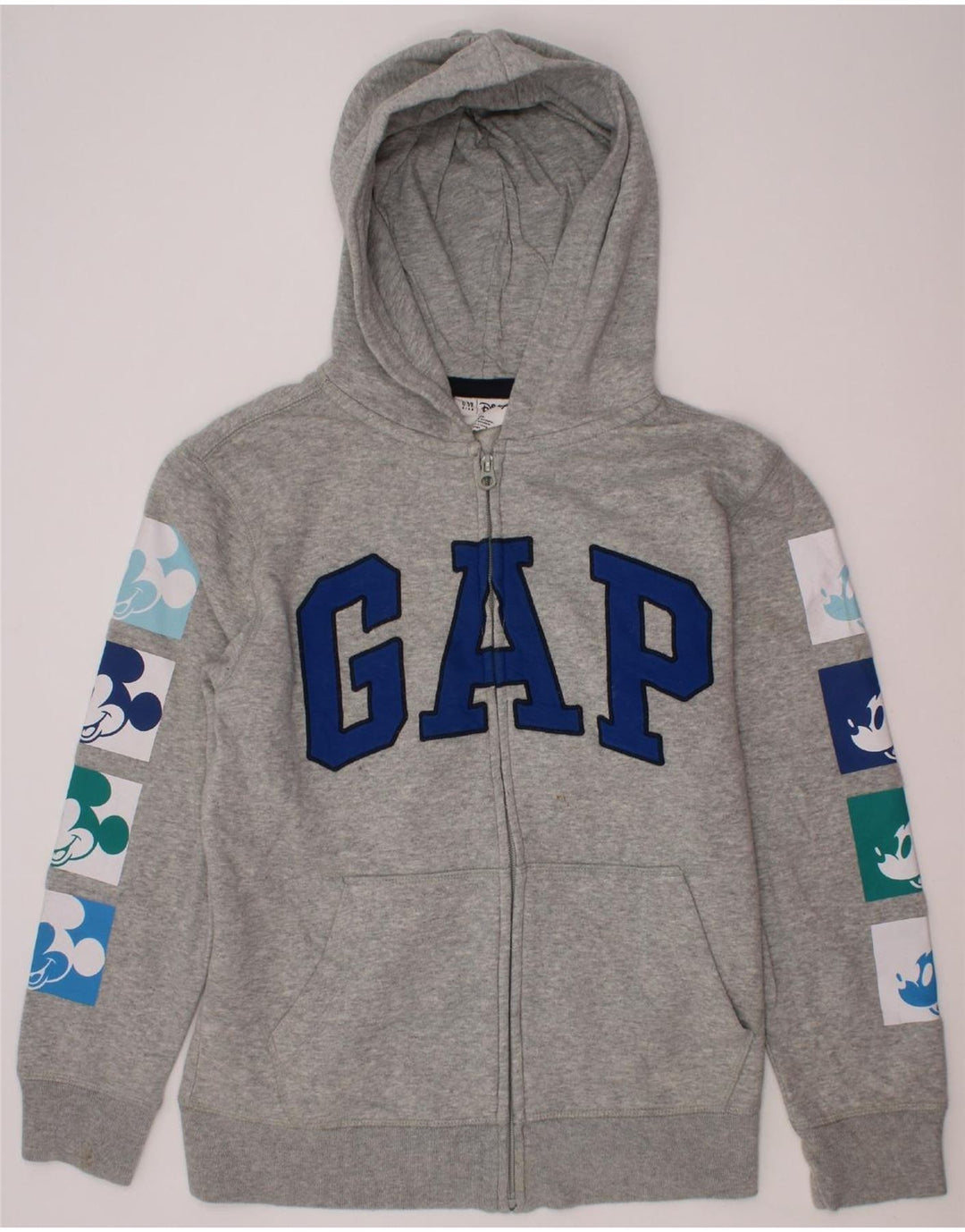GAP Boys Disney Graphic Zip Hoodie Sweater 12-13 Years XL Grey Cotton Vintage Gap and Second-Hand Gap from Messina Hembry 