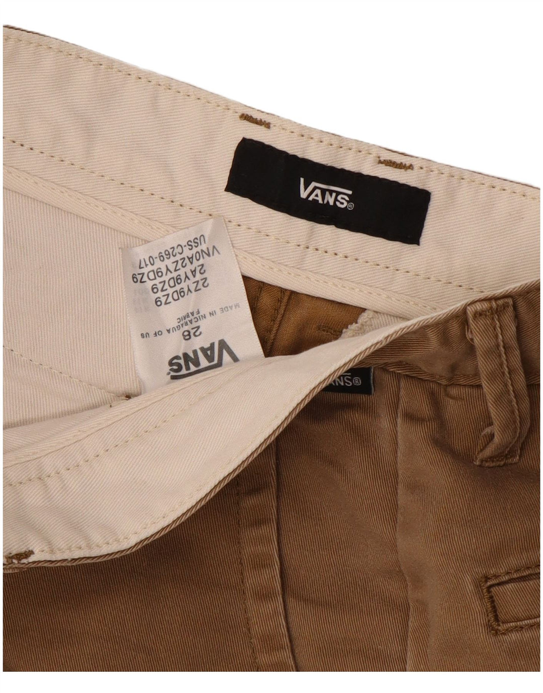 Vans Masculino Casual Shorts W28 Médio Bege