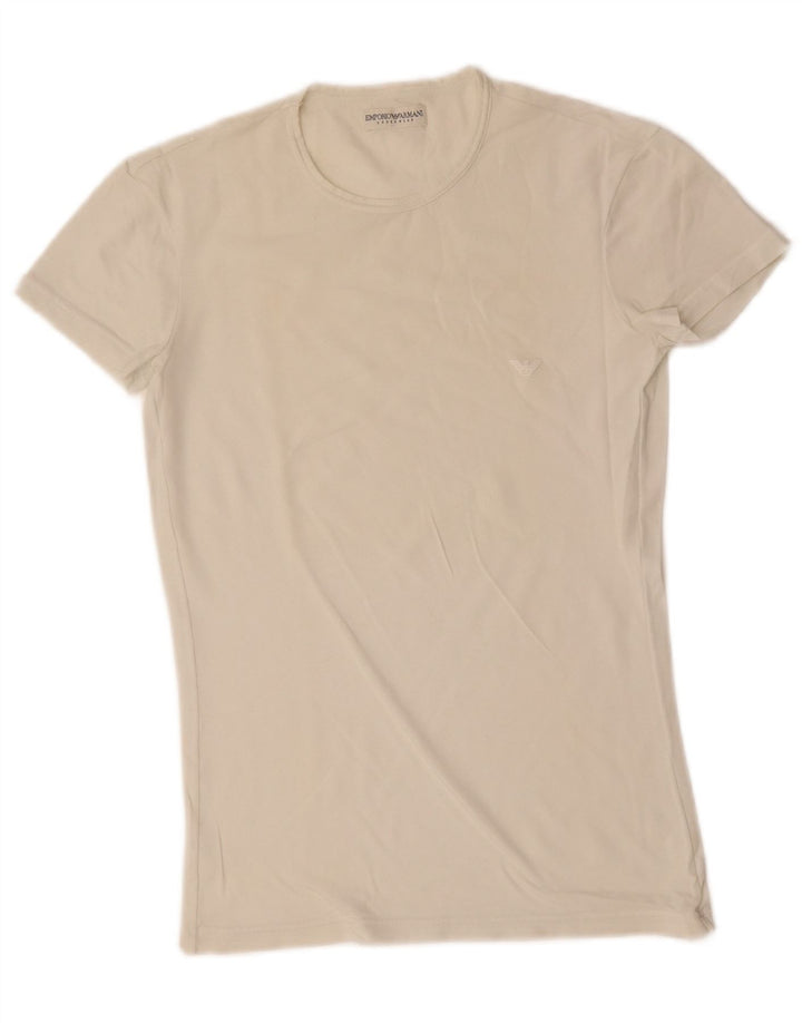 Camiseta feminina EMPORIO ARMANI UK 10 pequena branca