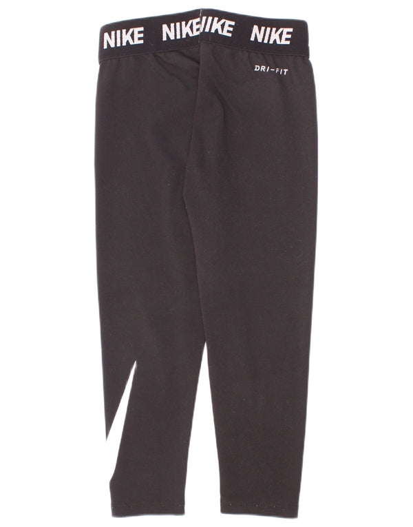 Leggings Nike Dri Fit Graphic para meninas de 4 a 5 anos, pequeno, preto, poliéster