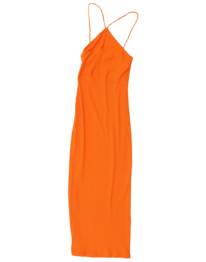 Vestido bodycon feminino Zara UK 10 pequeno laranja
