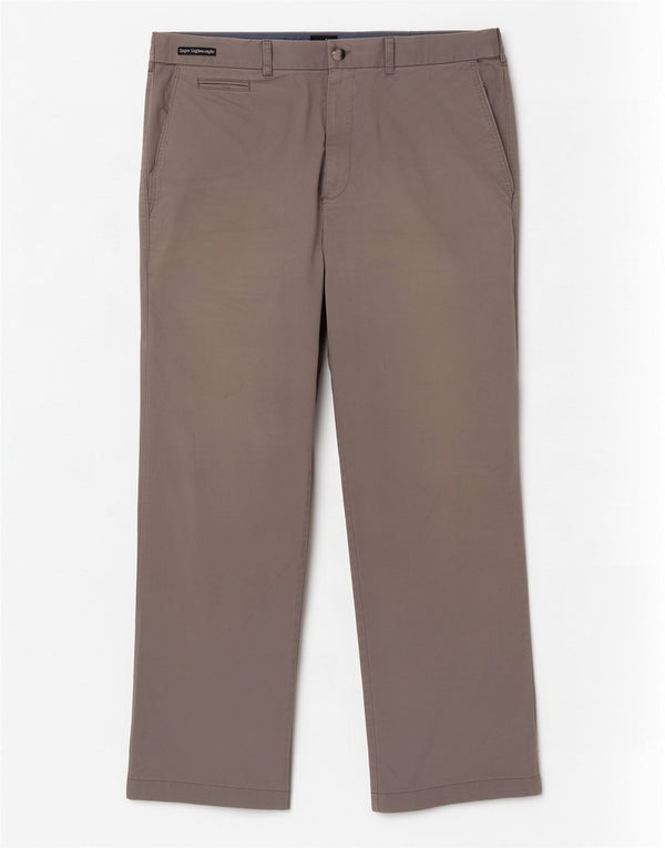 Calça chino reta masculina Marks & Spencer W36 L29 algodão cinza