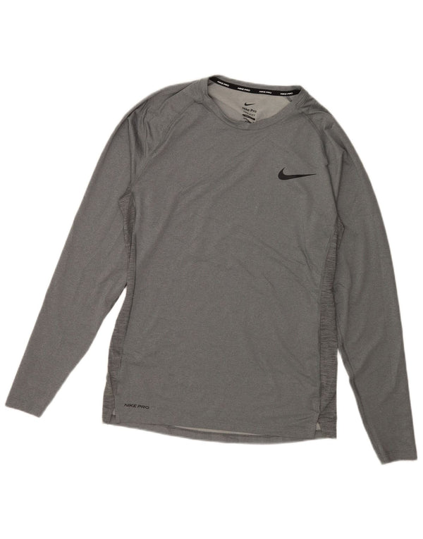 Nike Mens Tight Fit Top Manga Longa XL Cinza Poliéster Flecked