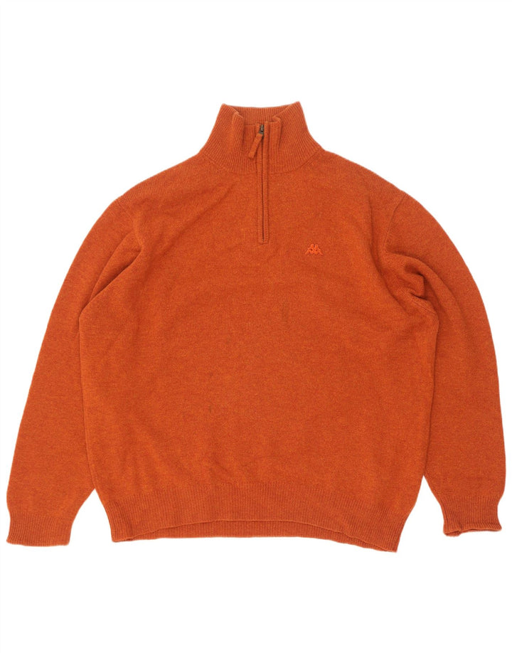 Suéter masculino Kappa com zíper e gola XL laranja