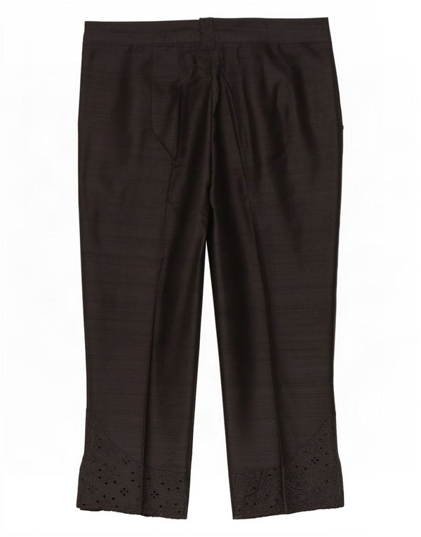 Vintage Mens Capri Trousers IT 40 Small W28 L21 Black Silk