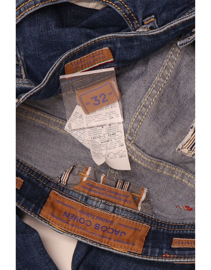 Jeans slim feminino JACOB COHEN W32 L29 algodão azul marinho