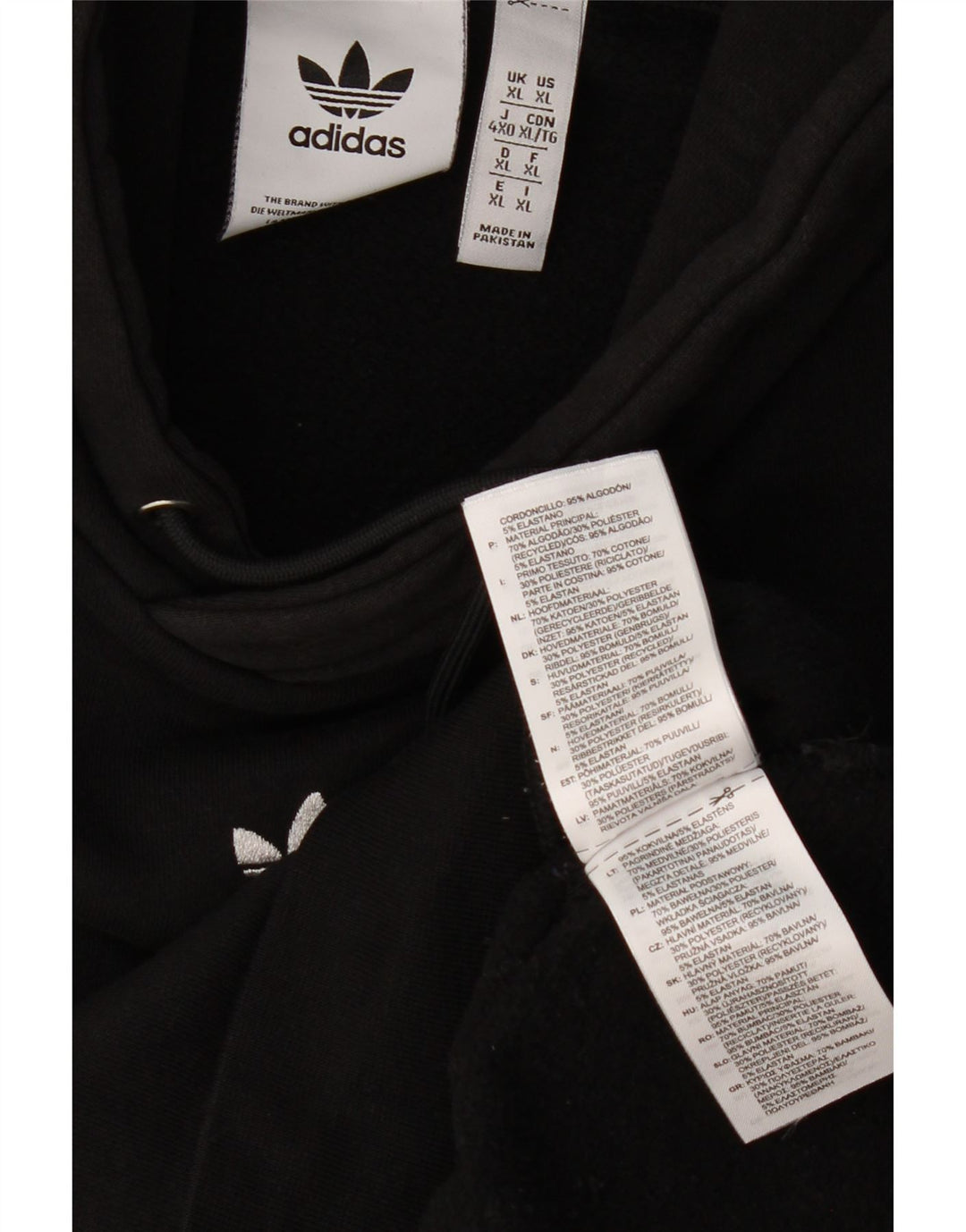 ADIDAS Mens Graphic Hoodie Jumper XL Preto Algodão