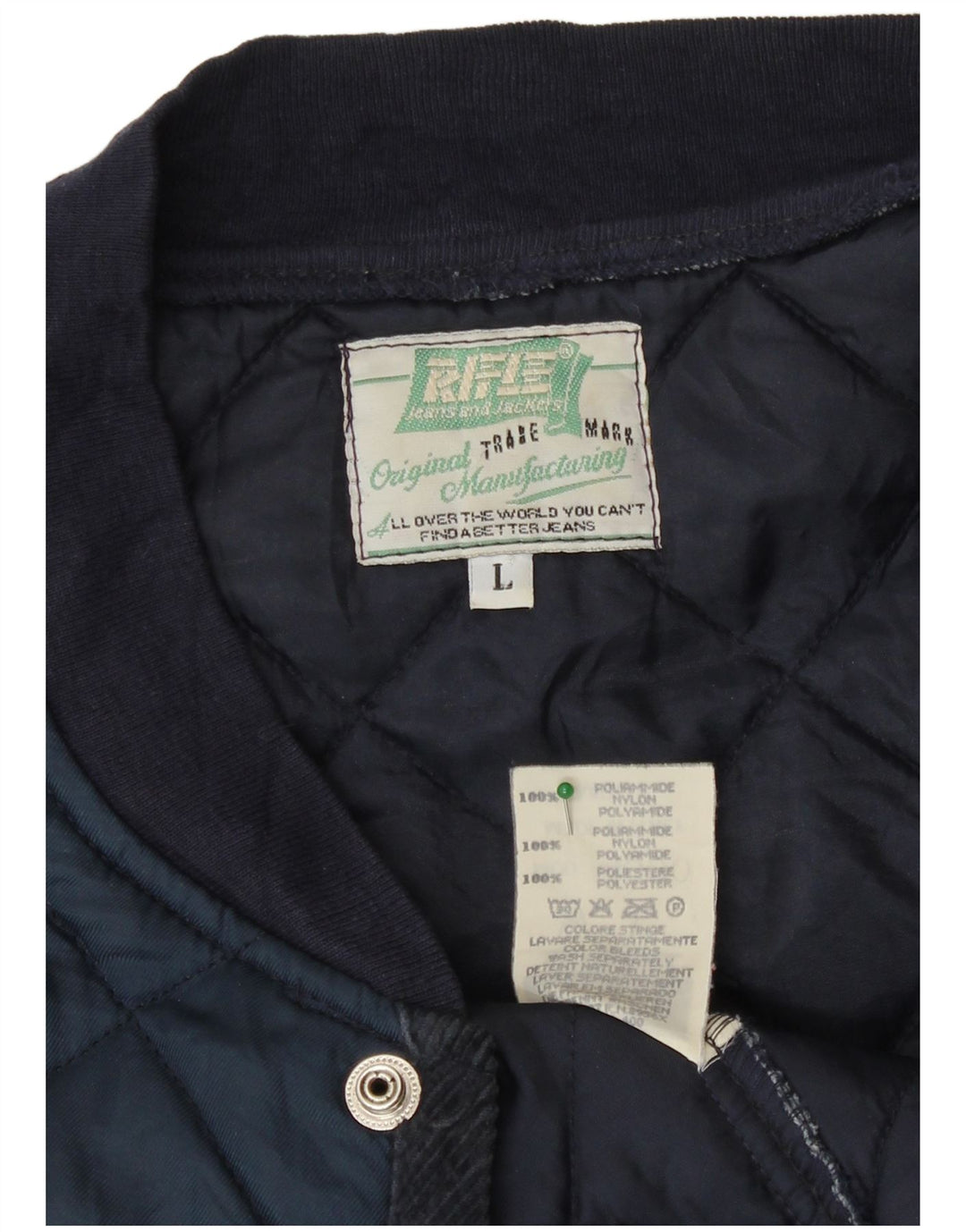 Rifle Mens Colete Acolchoado UK 40 Grande Poliamida Azul Marinho