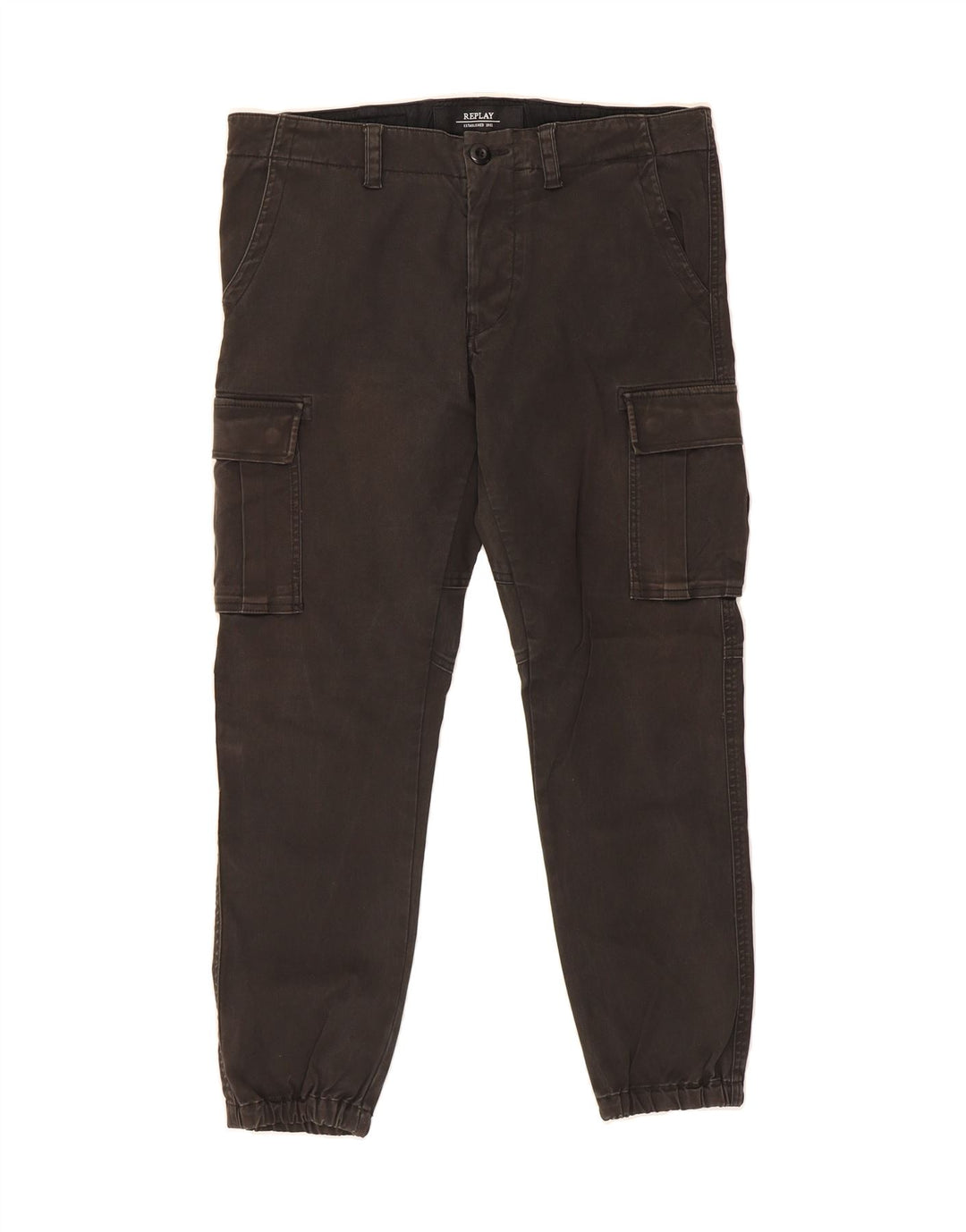 REPLAY Mens Joggers Cargo Trousers W28 L27 Khaki Cotton Vintage Replay and Second-Hand Replay from Messina Hembry 