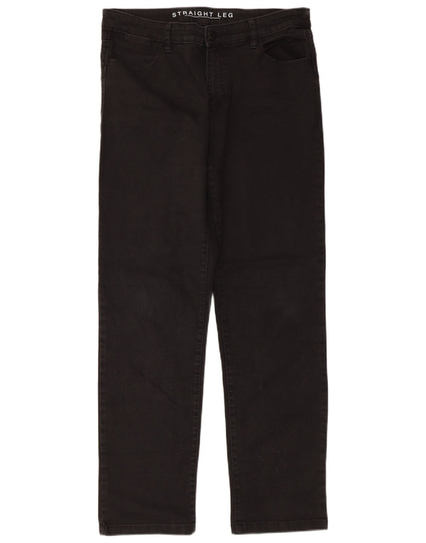 Calça feminina reta casual Marks & Spencer Reino Unido 14 grande W32 L28 preta