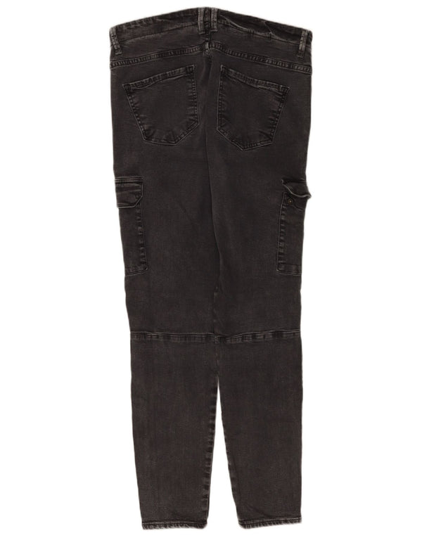 Calça jeans feminina Zara Cargo Slim EU 42 grande W32 L28 cinza