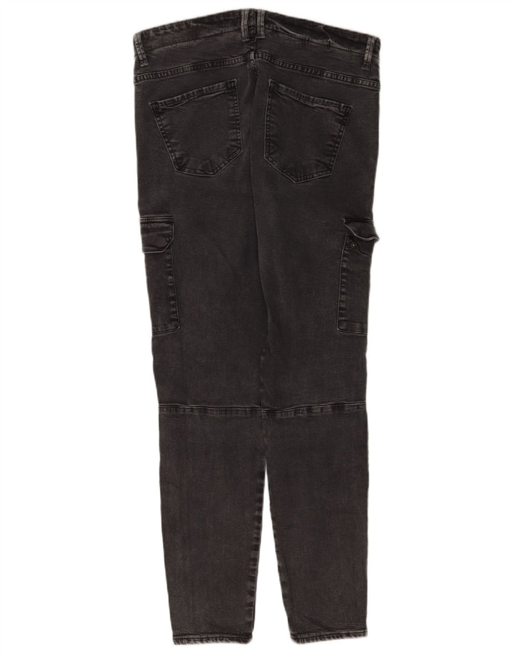 Calça jeans feminina Zara Cargo Slim EU 42 grande W32 L28 cinza