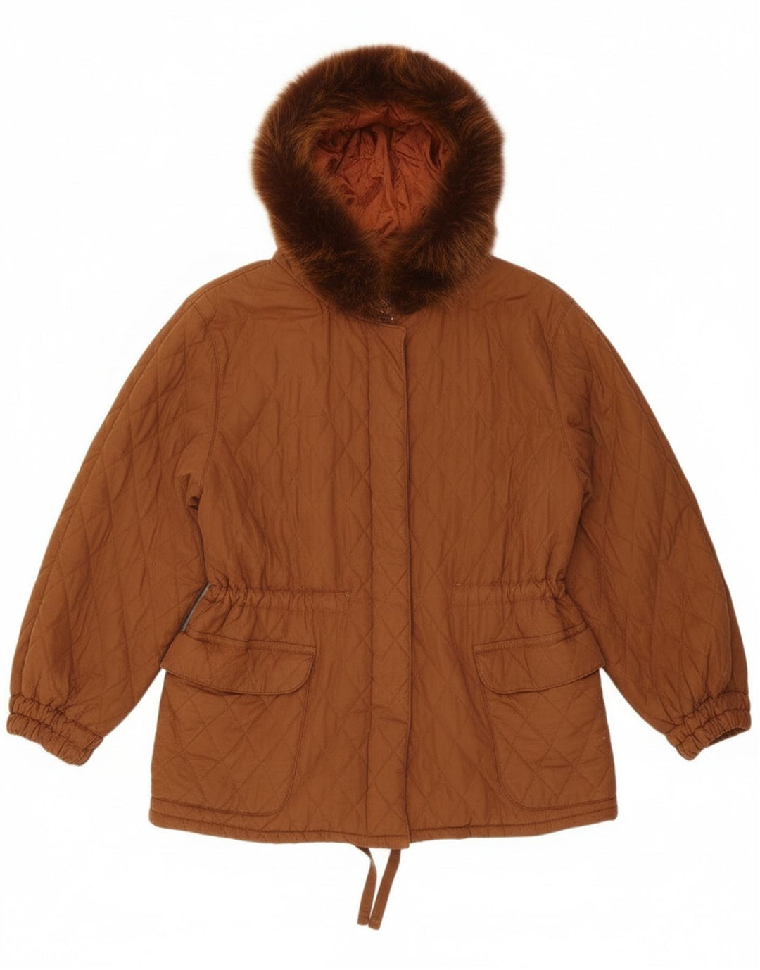 Jaqueta acolchoada com capuz grande Ileana Zara feminina IT 40 pequena marrom