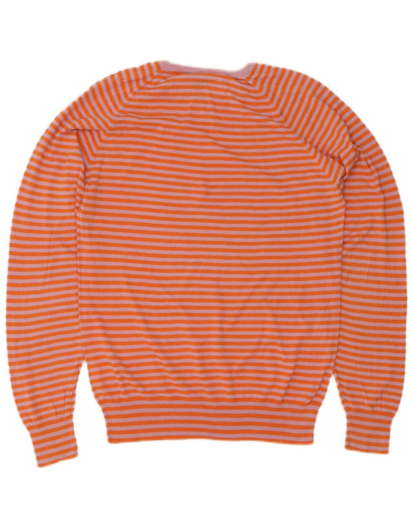 Suéter feminino Paul Smith com gola canoa e listrado laranja médio UK 14
