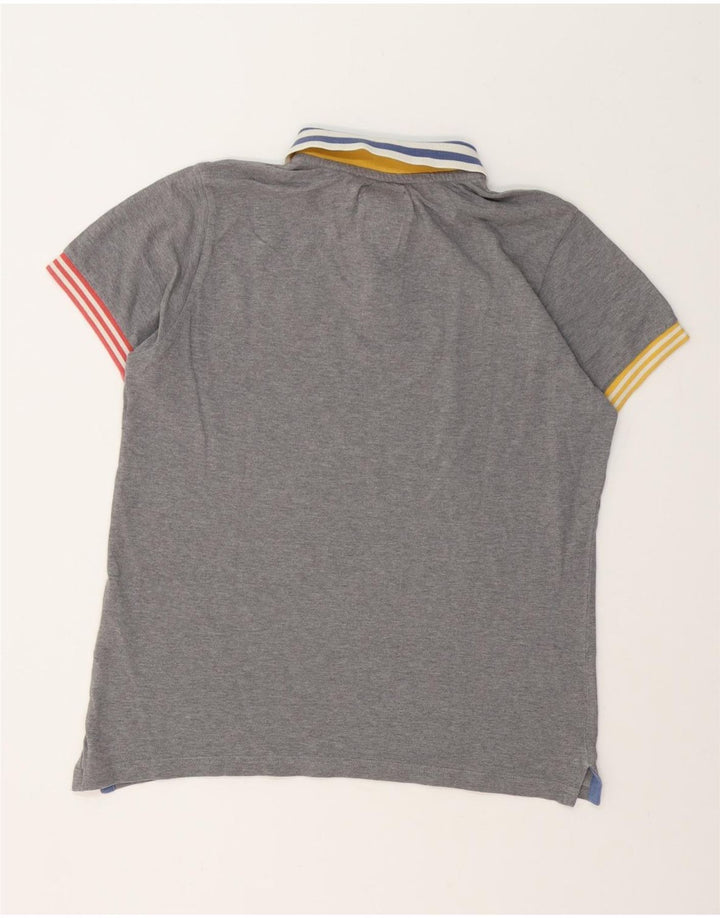 Camisa polo masculina de rugby North Sails pequena cinza algodão
