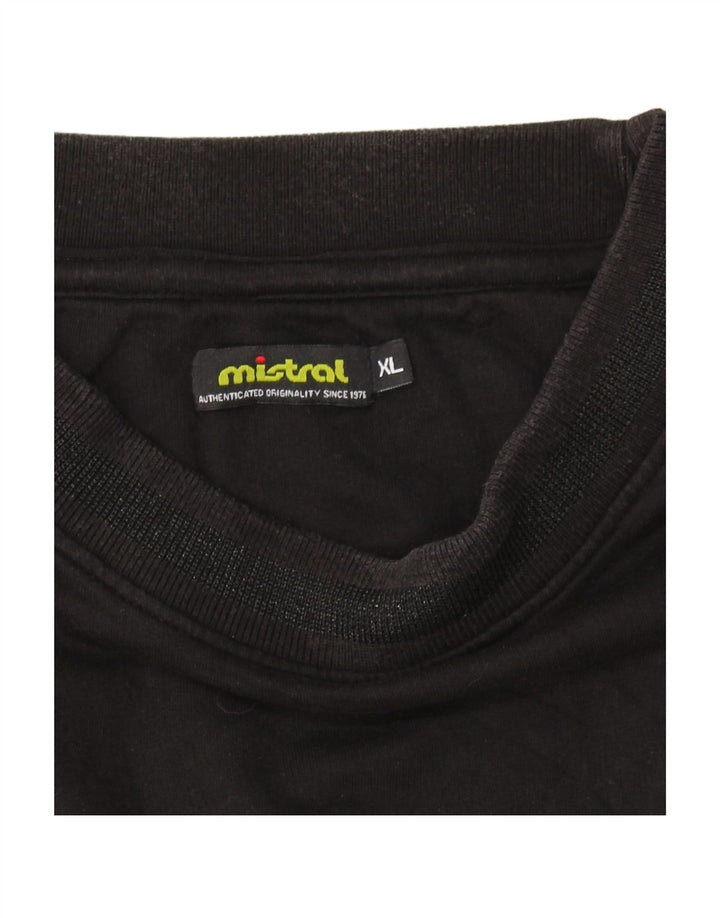 Suéter gráfico feminino MISTRAL UK 18 XL algodão preto