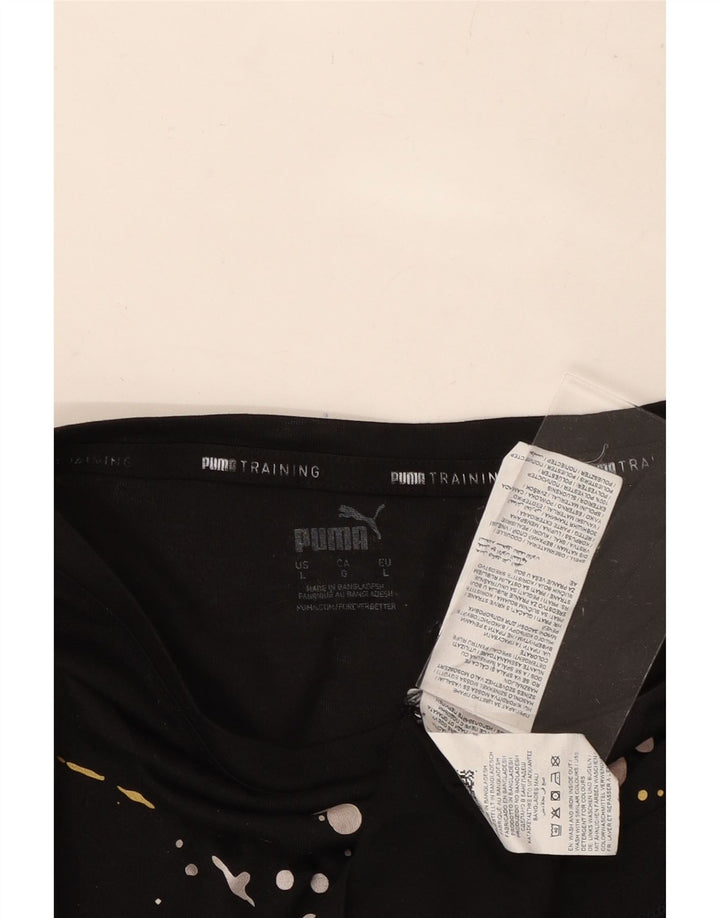 Camiseta feminina PUMA cropped oversized gráfica Reino Unido 16 grande poliéster preto